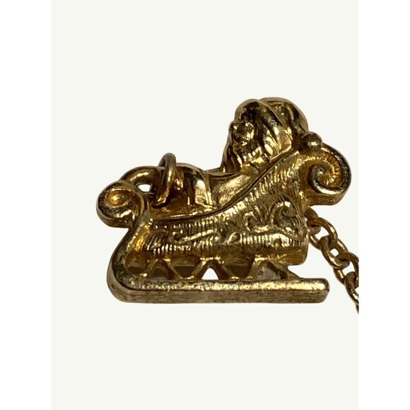 Vintage Avon Gold-Tone Reindeer & Sleigh Brooch Pin Holiday Jewelry Retro Christ - Picture 11 of 12